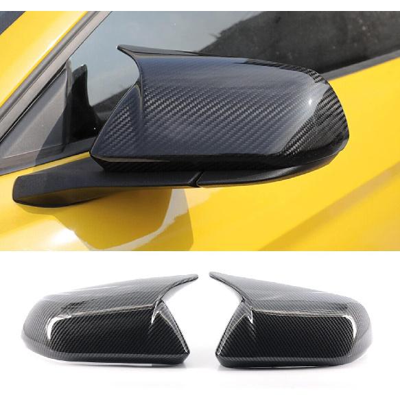 GSRECY Side Door Rear View Mirror Cover Cap Rearview Mirrors Trim Exterior Accessories Compatible with Ford Mustang 2015-2022, Without Turn Signal
