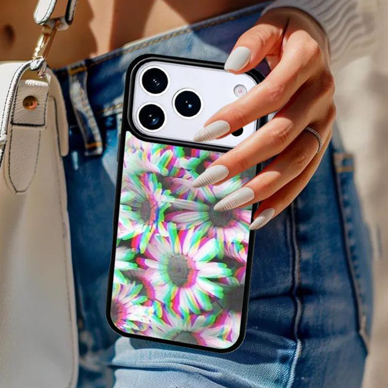 Trippy Psychedelic flowers Phone Case For iPhone 17 Air 14 15 13 12 Max Cover For Apple 16e 11 Pro Max Plus Coque