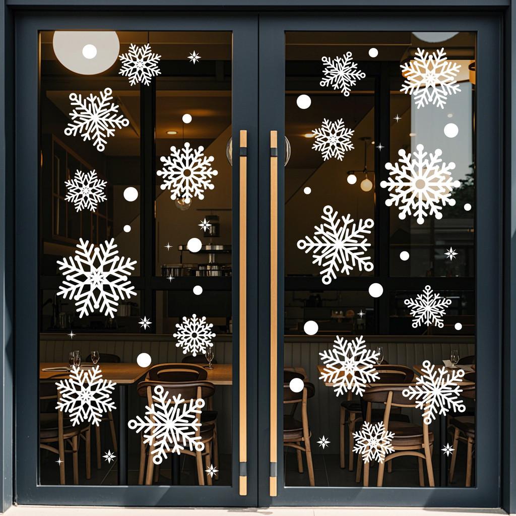 Window Christmas Stickers Set With Snowflake Design For Festive Decoration