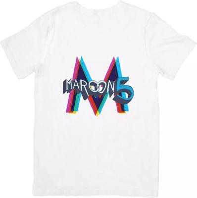 Maroon 5 Musik Unisex Passform geeignet für Männer & Frauen Qualitäts-Baumwoll-T-Shirt Weiß.