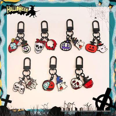 Cross-Border Halloween Skull & Pumpkin Keychain – Metal Ghost Charm Gift
