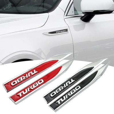 2pcs Metal Turbo Logo Side Fender Car Body Emblem Badge Sticker Decal Products for Honda Civic City Jazz Accord Crv Fit Insight