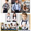 Kids Braces Bow Tie Set, 2.5cm Elastic Adjustable 60cm Y-Back Clip-on Suspenders, Formal Classic Pre-Tied Bowties for 1-9 Years Olds Boys Girls