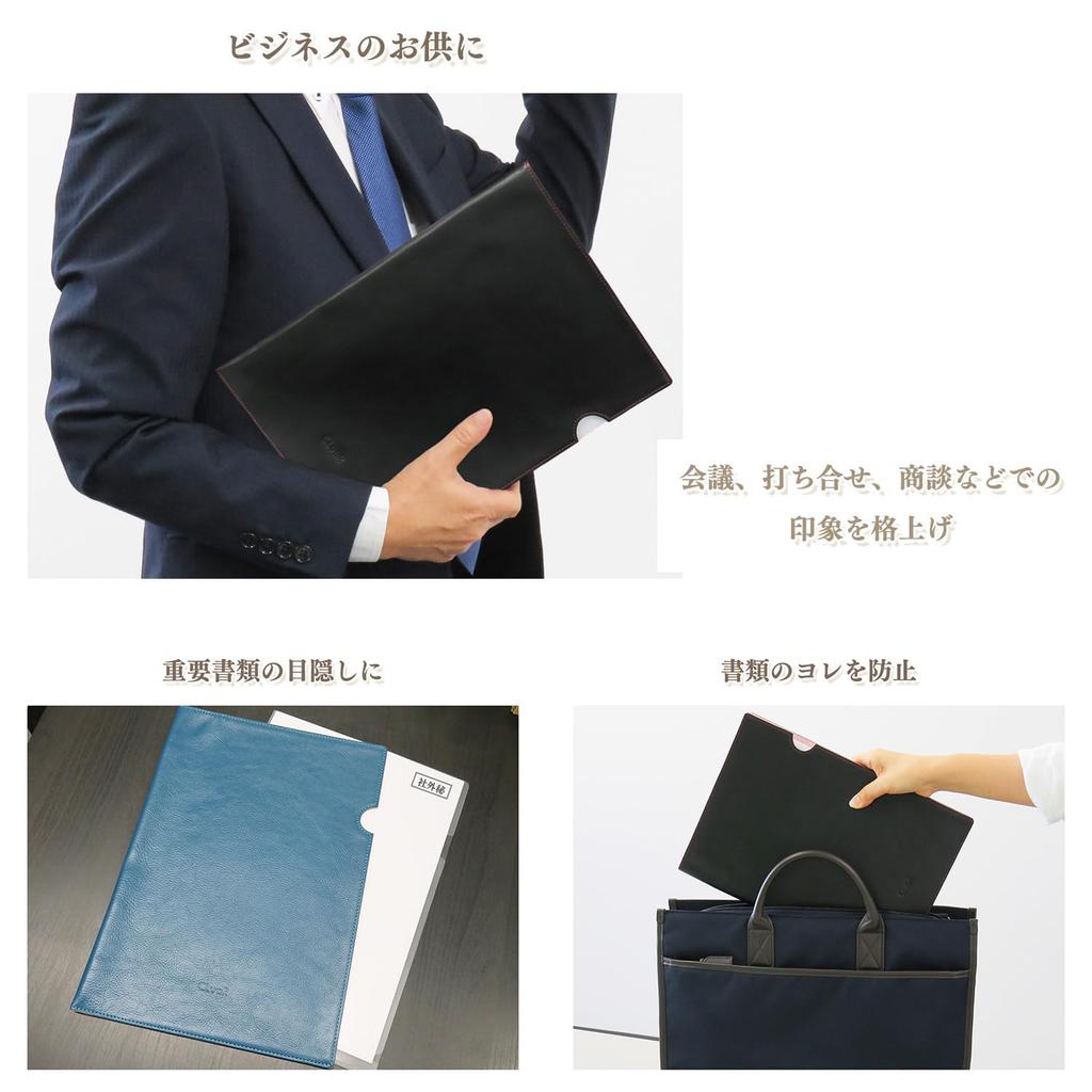 Document File A4 Size Clear Holder Cover Business Documents Contracts Document Case Leather A4 File Genuine Leather Cowhide Concealing Contents Gray