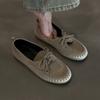 Full Sheepskin~ French Retro Temperament Simple, Fashionable and Comfortable Women's Flat Bottom Round Head Shallow Mouth Single Shoes Versatile Fi