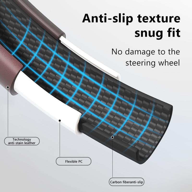 SEAMETAL O Type Car Steering Wheel Protect Cover Universal Leather 38CM Sweat-Absorbing Non-Slip Breathable Car Accessories
