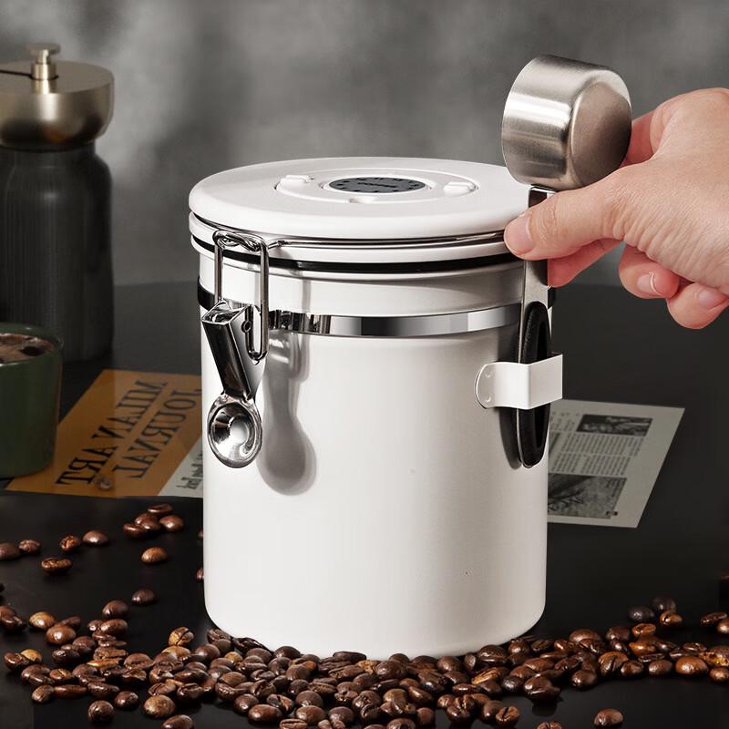 Vacuum Sealed Coffee Bean Storage Canister with One-Way Valve