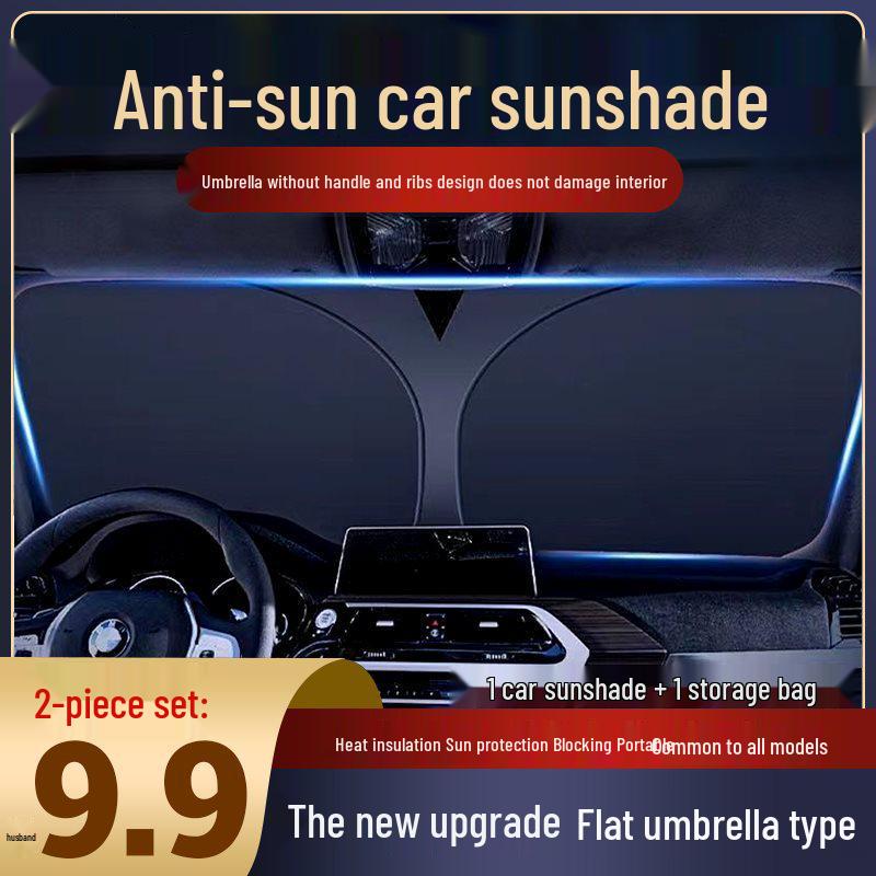 Car Sunshade Set: Windshield Heat Insulation & Sun Protection (2 Pieces)
