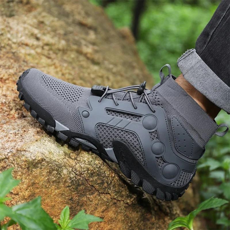 Hiking Boots Men Outdoor Mountain Casual Non-Slip High Quality Sports Shoes Anti-wear Hunting Male Footwear Sneakers
