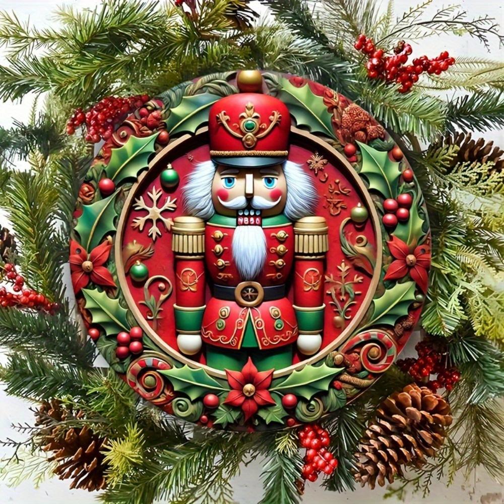 Raumdeko 1 Stück Festlicher Nussknacker Holz Wandkunst, Perfekt für Haustür- oder Wanddekoration, Willkommenstür-Design, Haus Garage Badezimmer Dekoration Vorne