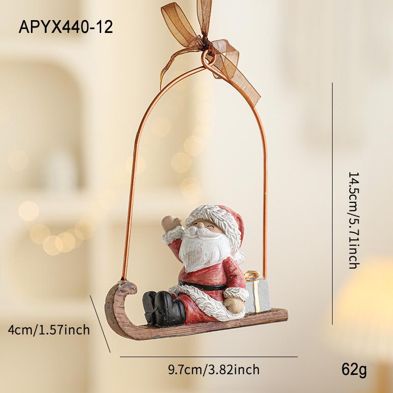Colorful Retro 3D Resin Bell Pendant for Christmas Tree Decoration