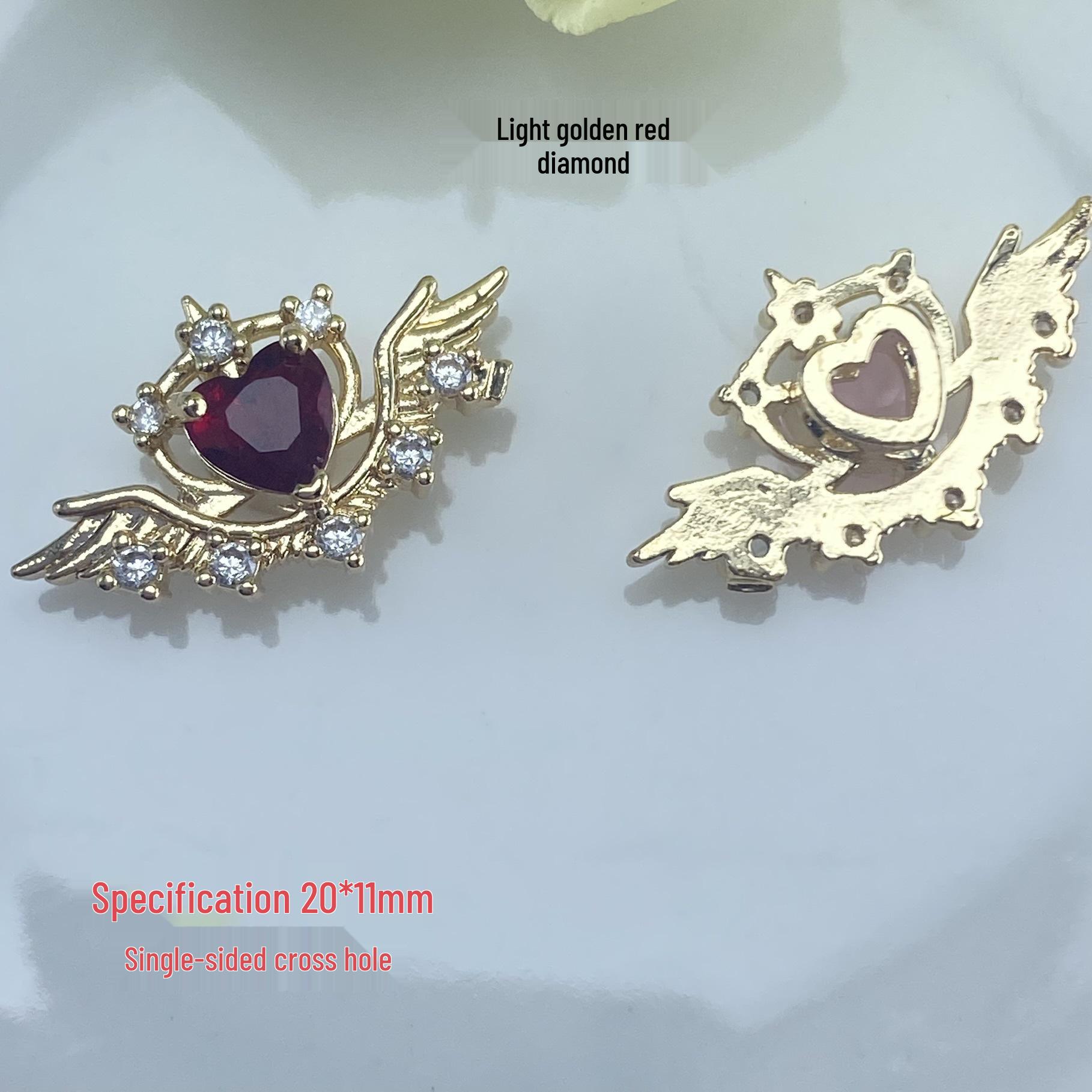

Zircon-Inlaid Heart Angel Wings Jewelry Accessories: Handmade Crystal Beads, Spacers & Separators for DIY Crafts.