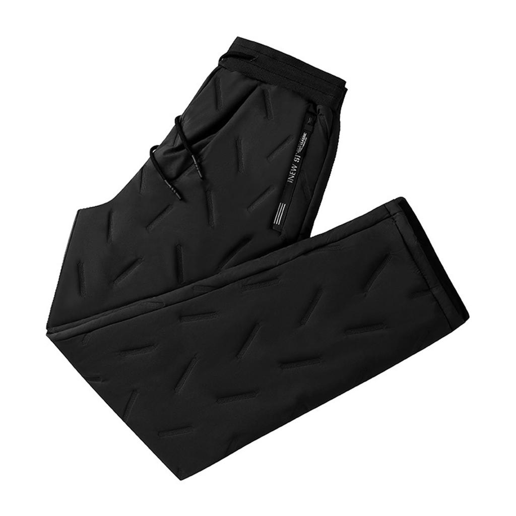 Herbst und Winter Übergröße Herren Warme Sporthose mit flachem Bein Lässig Wasserdicht und Bequem Warme Hose