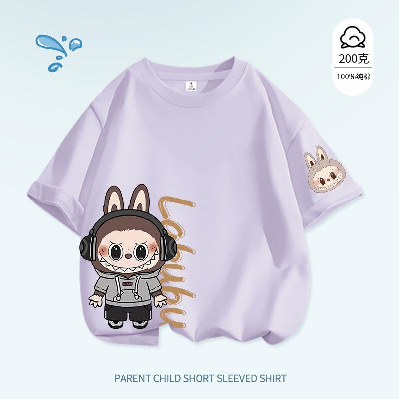LABUBU Women's and Girls' Popular T-shirt Cute and Comfortable Cartoon Summer Casual Top