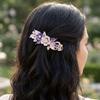 Oil Drip Design Zinc Zinc Alloy Hair Clip Floating Rhinestone Women's Headwear Floral Spring Clip  Party