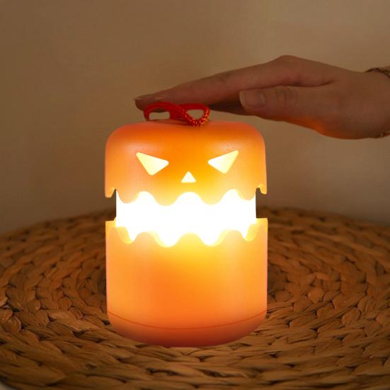 Yousheng Portable Halloween Pumpkin Lights with Lanyard LED Battery Operated Collapsible Pumpkin Lantern Mini Outdoor Camping Light for Halloween