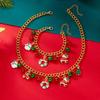 Creative Christmas Elements Metal Chain Bracelets for Women Men Santa Claus Tree Elk Snowman Pendant Necklace Festival Jewelry