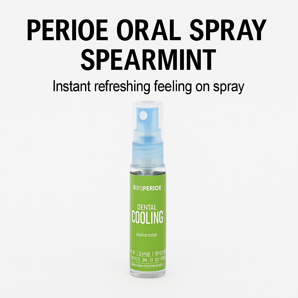 Crisp & Cool Confidence: Perioe Dental Cooling Mouth Spray (6.2ml) - Spearmint