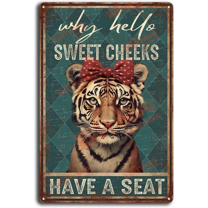 Retro Cat Coffee Metal Tin Sign Vintage Kitchen Signs Wall Decor Because Murder Is Wrong Funny Signs Bar Decorations Art Poster