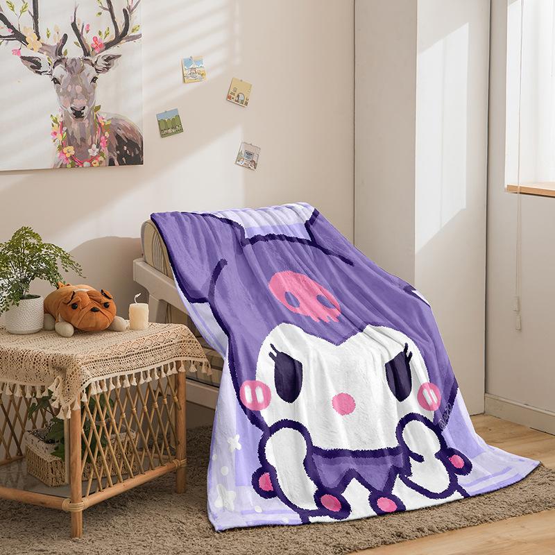 Kuromi Cartoon Series Double Sided Flannel 3D Digital Printing Blanket Blanket