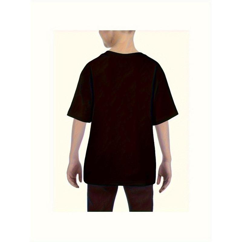 European Size Childrens Crew Neck Short Sleeved T Shirt with Creative Baseball Pattern