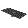 Black Floor Drain with Removable Cover Stainless Steel Bathroom Kitchen Accessory 10x20cm