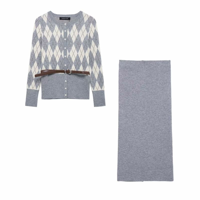 Kaslead New Arrival Women's Clothing Fashion Style with Belt Knitting Outwear Skirt 2756116 2756117