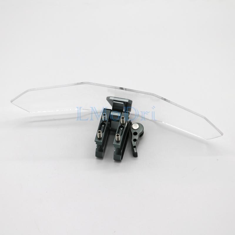LMoDri Universal Motorcycle Windshield For Kawasaki BMW Ducati Honda KTM Motorcycle Universal Adjustable Risen Clear