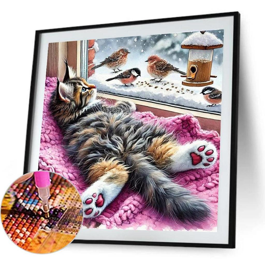 Animal Full DIY 5D Round Drill Diamond Dots Paintings Picture Arts Craft for Adults/Beginners Gift Idea Home Wall Decor 40x40cm