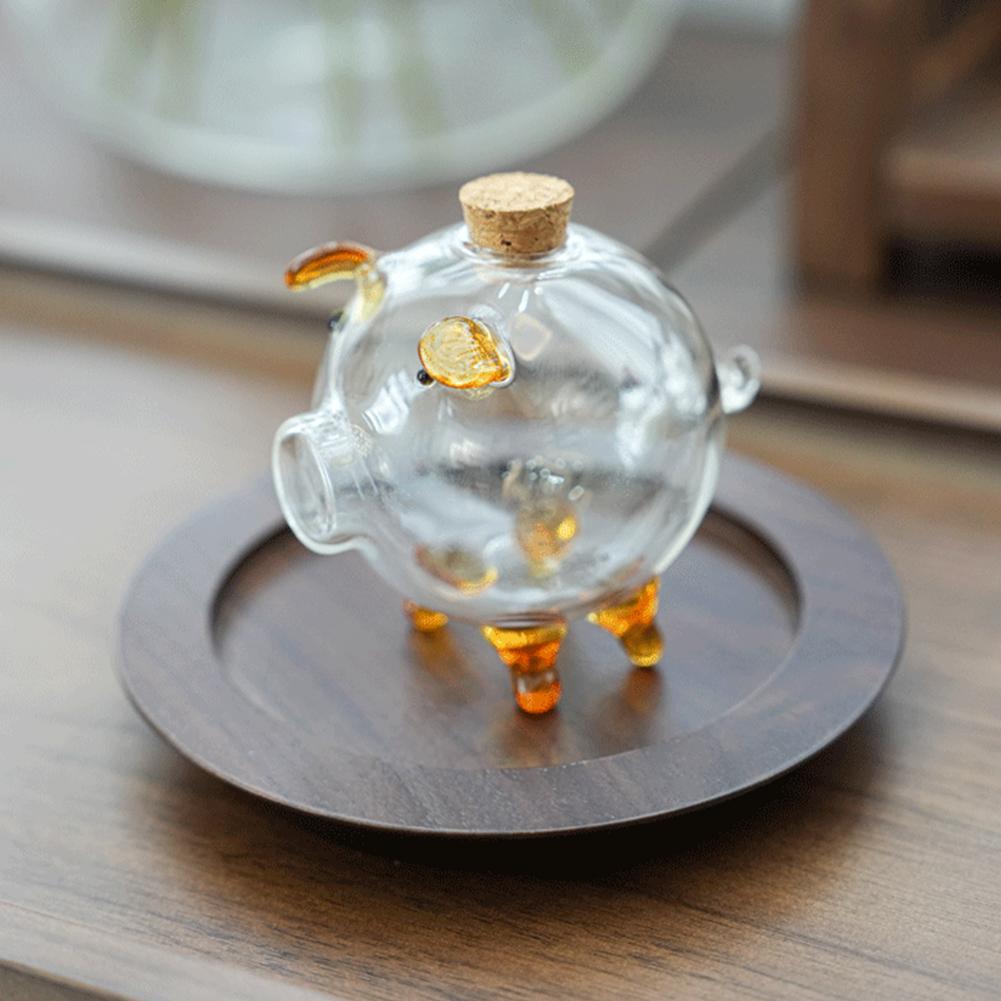 Průhledné skleněné prasátko zvířátko prase pokladnička na peníze krabička na mince spořicí sklenice na peníze krabička na bankovky a drobné pro děti dospělé průhledná spořicí krabička