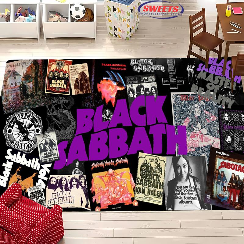Classic Rock B-Black S-Sabbath Theme Carpet Living Room Bedroom Bedside Bathroom Floor Mat 15 Size Pattern Area Rug Home Decor