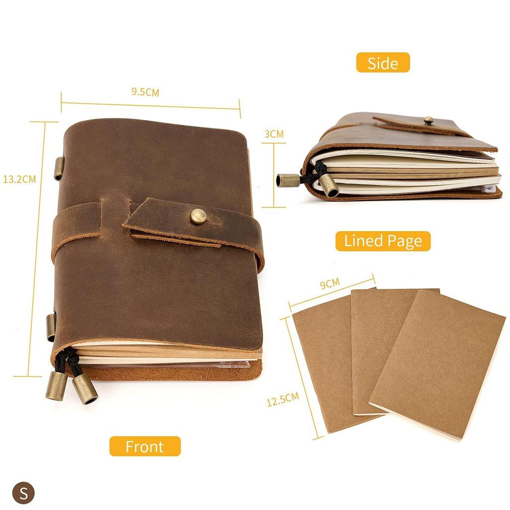 ROTERDON System Genuine Memo 2026 Passport Assembly S Notebook, Leather, Pad, Journal, Leather, Handmade, Type, Multi-Type (Brown, Size)