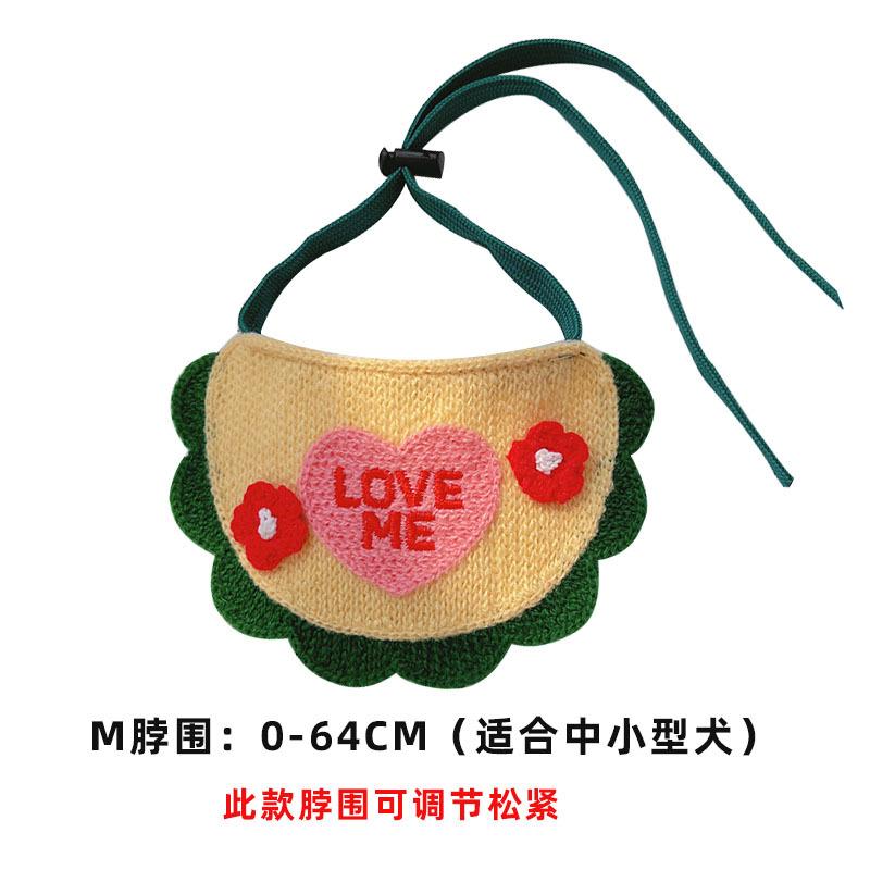 

Весенне-осеннее полотенце для слюны домашних животных, эластичное, со шнуровкой, декоративное, для собак, кошек, объемное, трикотажное, милое, с вышивкой, для слюны с изображением мультфильмов M(0-64cm)