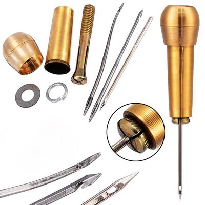 1 ensemble d'aiguilles coniques faites à la main pour chaussures de tente en cuir et toile, poinçon de couture, kit d'outils de réparation de cône pour couture à la main, kit d'aiguilles pour maroquinerie
