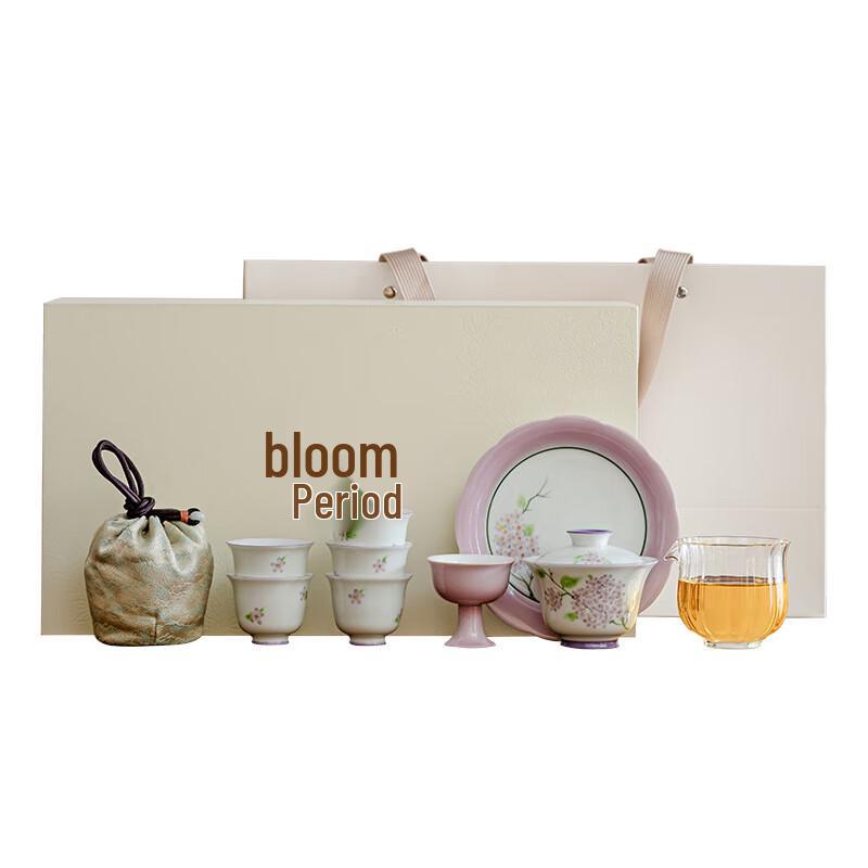 

Hand-painted Hydrangea White Porcelain Kung Fu Tea Set