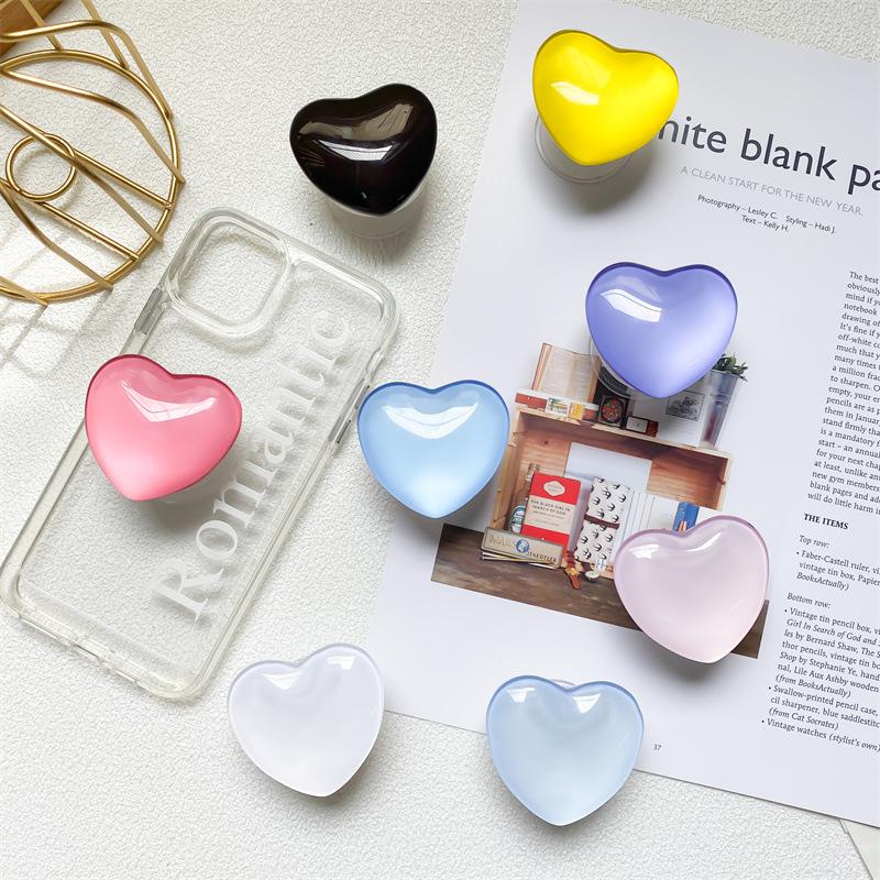 Korean 3D Stained Glass Crystal Ball Phone Holder Heart Retractable Finger Grip Tok Stand For IPhone For Samsung Universal Bracket