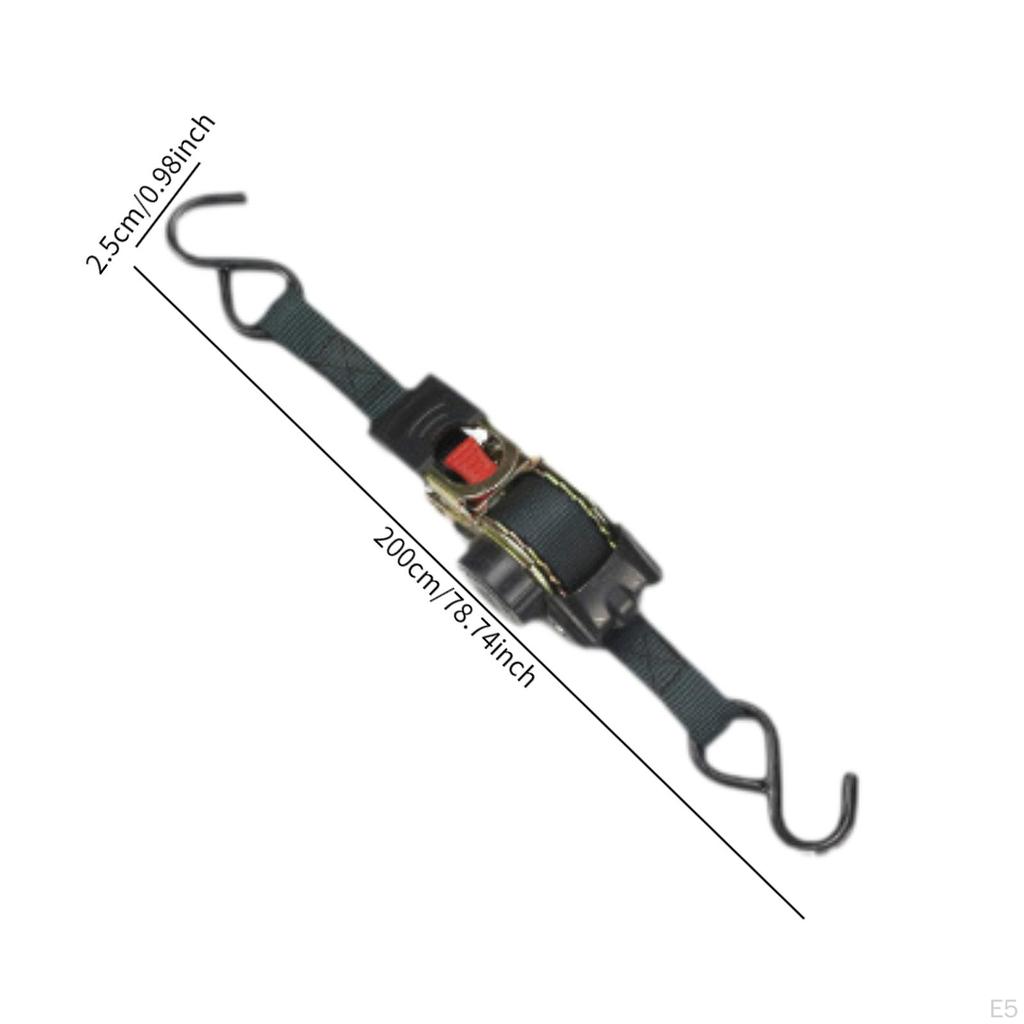 Adjustable Length Ratchet Strap with S Hooks for Boat and Truck Cargo
