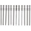 12Pcs Screwdriver Bit Set Slot Cross 100mm Alloy Steel S2 High Accuracy Hardware Tool Kit