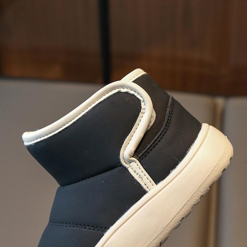 Kinderschuhe für Mädchen Schneestiefel Winter Plüsch Mädchenschuhe Fell Kind Jungen Outdoor Lederschuhe Rutschfeste Kurze Stiefel