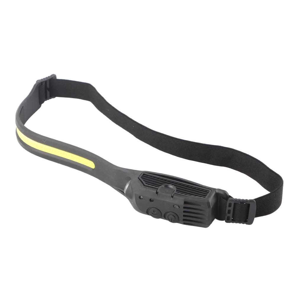 LED Headlight USB Charging 4 Level Double Button Switch Silica Gel Material Intelligent Sensing COB