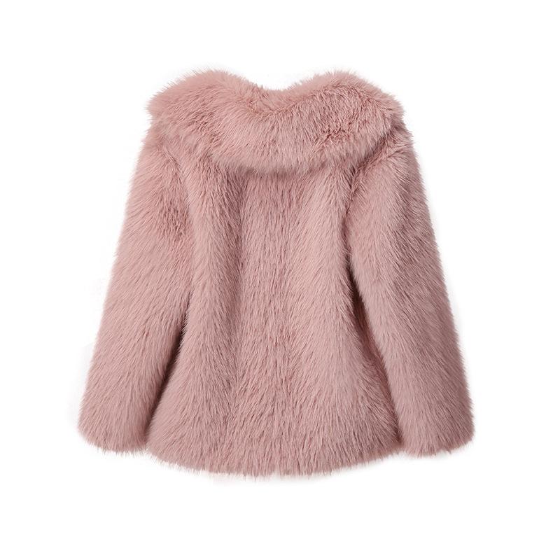 Luxury Faux Fur Coat Women Winter Thick Warm Long Sleeve Turndown Collar Female Overcoat  Elegant Lady Outerwear