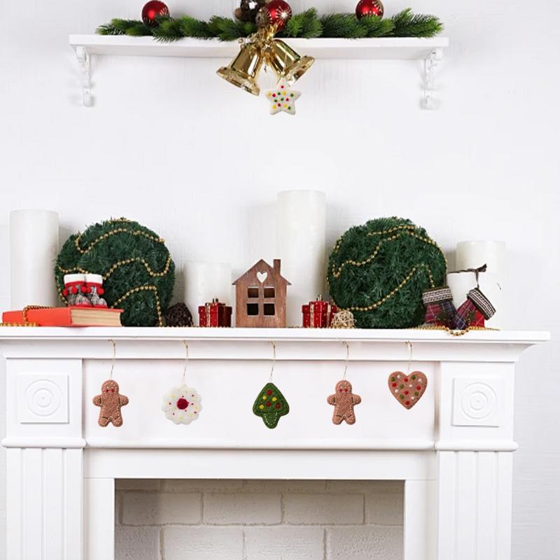 Christmas Gingerbread Man Hangable Ornament 10X Different Felt Gingerbread Christmas Decor Gingerbread Christmas Decor