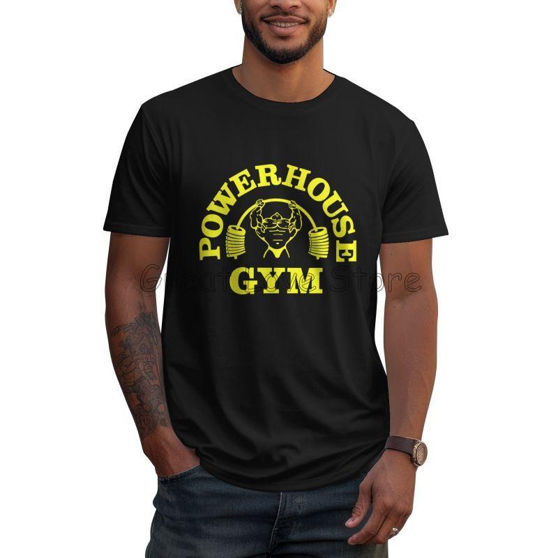 

Powerhouse Gym Print Cotton TShirt Men Summer Short Sleeve Tees Tops Mens Casual Graphic Oversized T Shirts Daily Streetwear 4XL