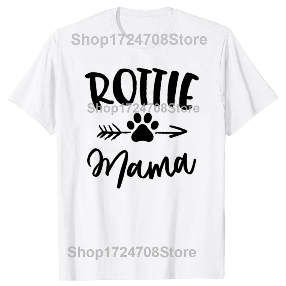 Lustige Rottweiler Hund Grafik T-Shirts Herren Damen Mode Lässiges T-Shirt 100% Baumwolle Locker Übergröße Rottle Mama T-Shirt