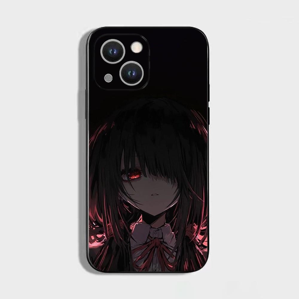 Tokisaki Kurumi Date a live 1 Phone Case For iPhone 16 15 Plus 14 13 Pro Max 12 Mini 11 X XS XR 7 8 8Plus Black Soft Phone Coque