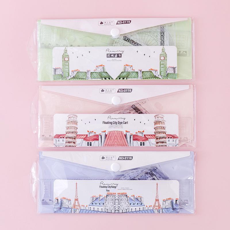 Simple Transparent Student Ruler Set - 4 Pieces Four-Piece Ruler Set