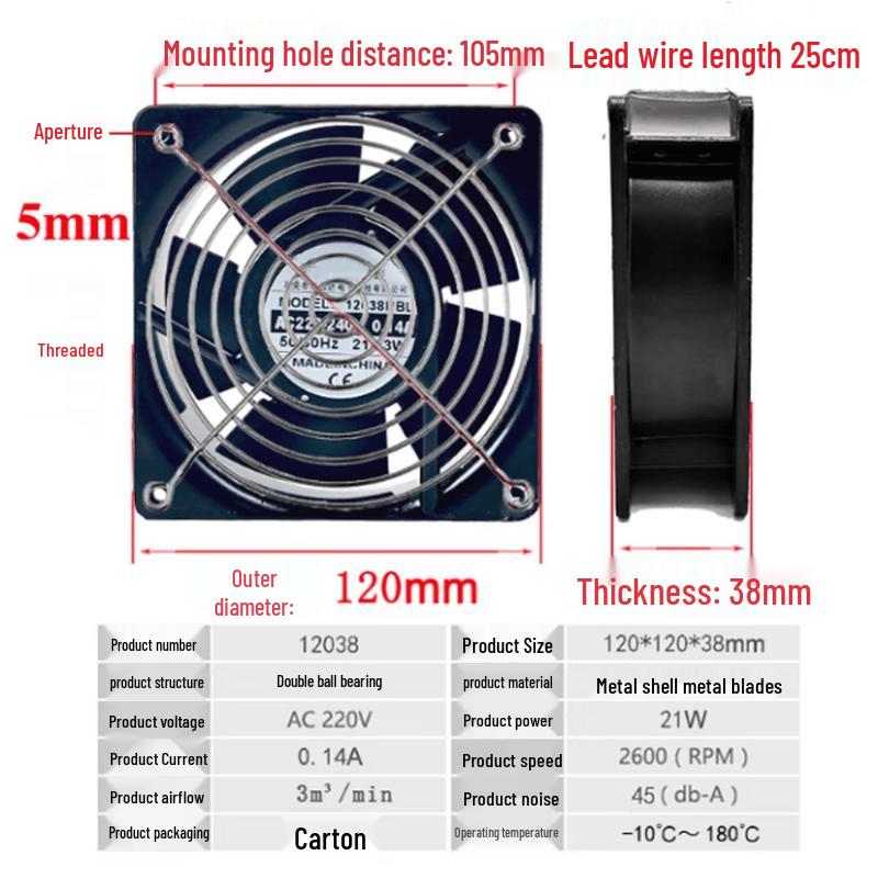 High-Temperature Axial Cooling Fan