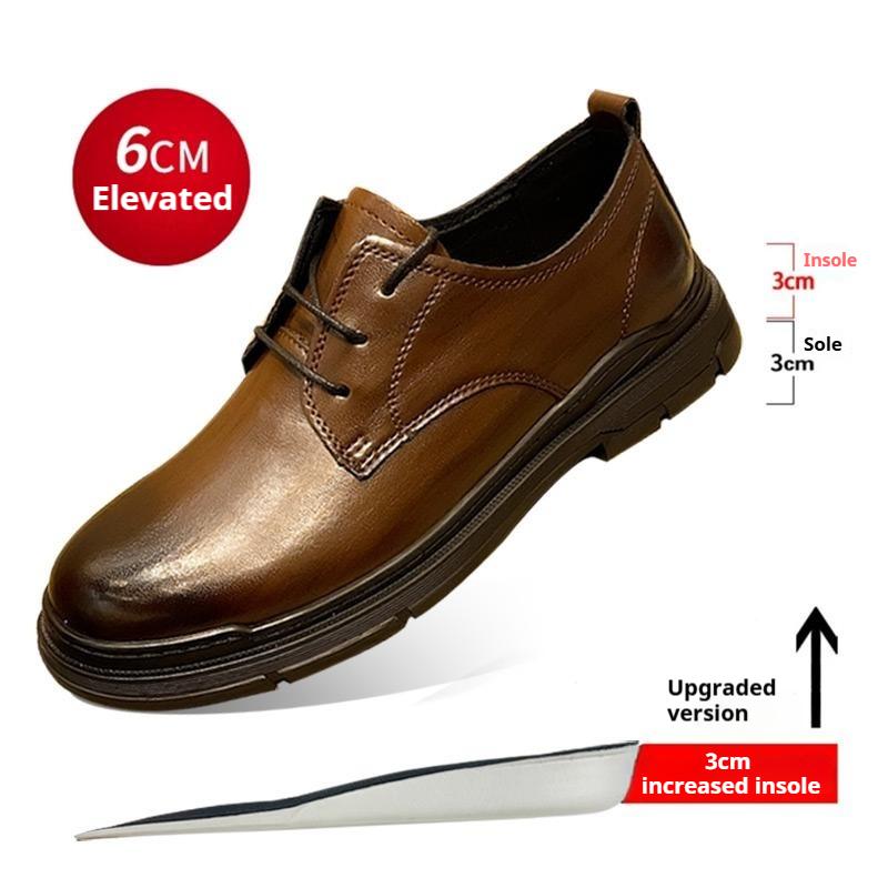

Men s Business Dress Shoes with 6cm Hidden Height Increase - Comfortable Elevator Shoes Leather Oxfords for Office & Formal Wear 38