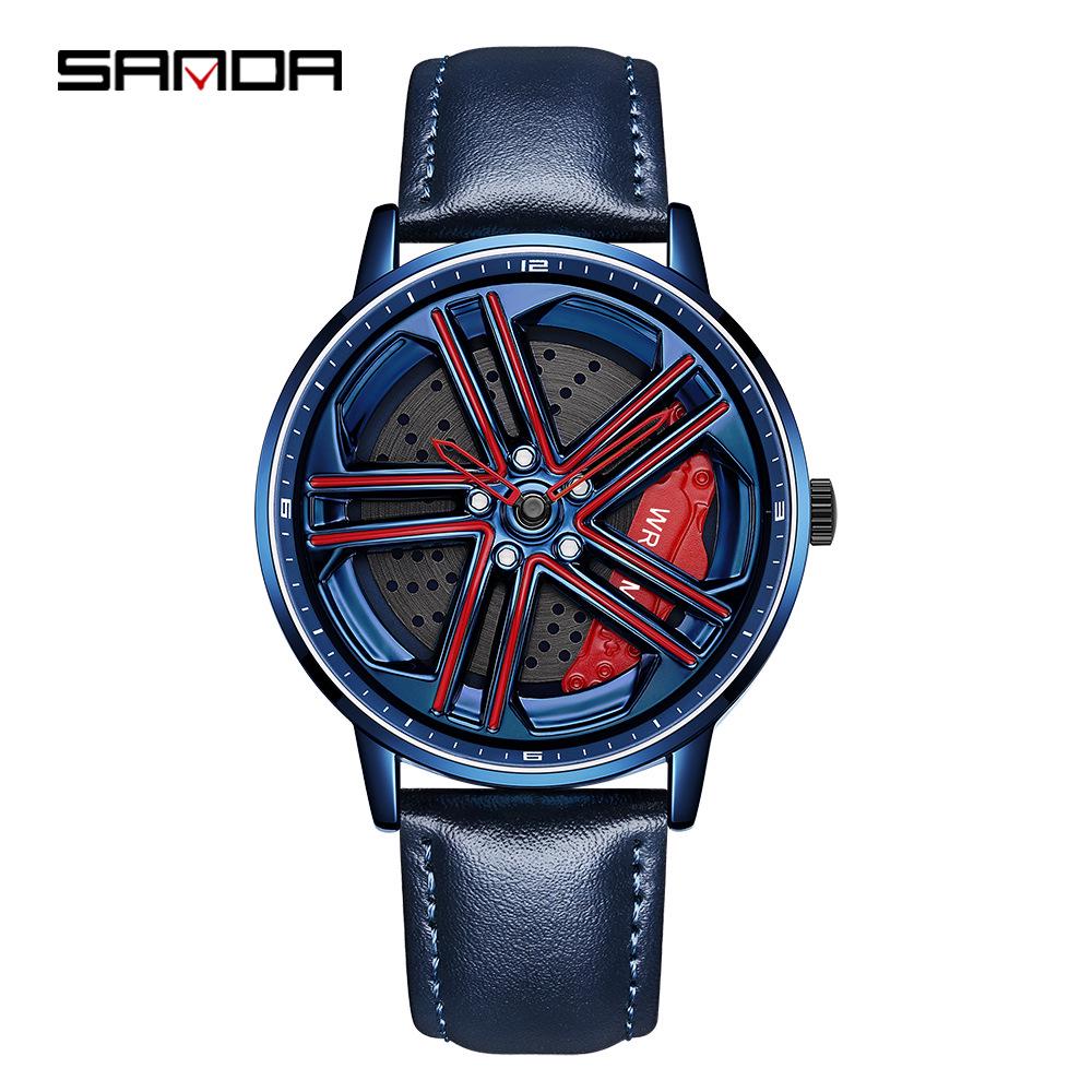 Sanda Meilleure Vente 1088 Montre pour Adolescent: Personnalisé, Cadran Rotatif 3D, Tendance, Quartz Étanche.