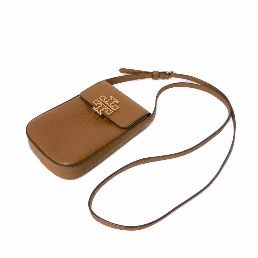 Used Britten Phone Crossbody Case (10833) 151007 7921, Pebbled Brown, Pochette, Smartphone Case with Double T Logo